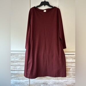 H&M Deep Burgundy Long Sleeve Dress